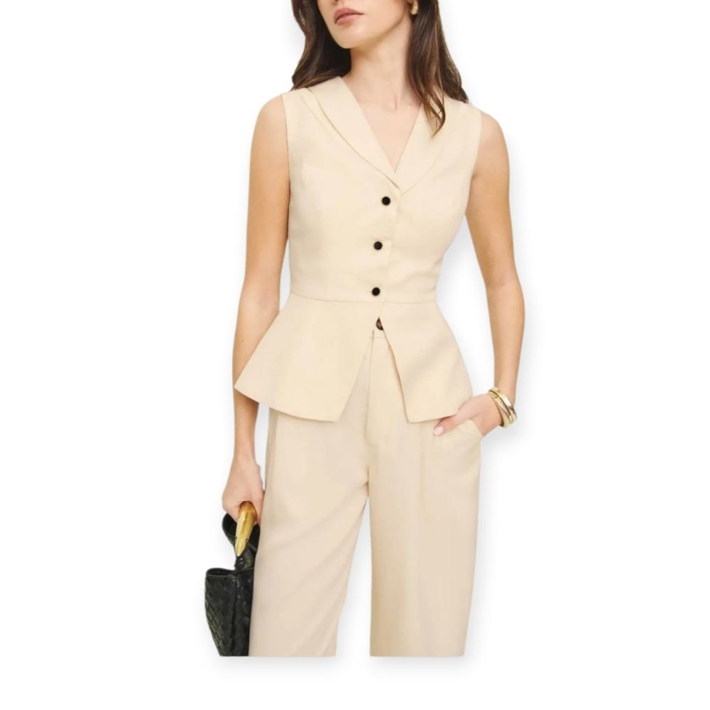 Reformation Oakley‎ Vest In Oyster Cream Size 0